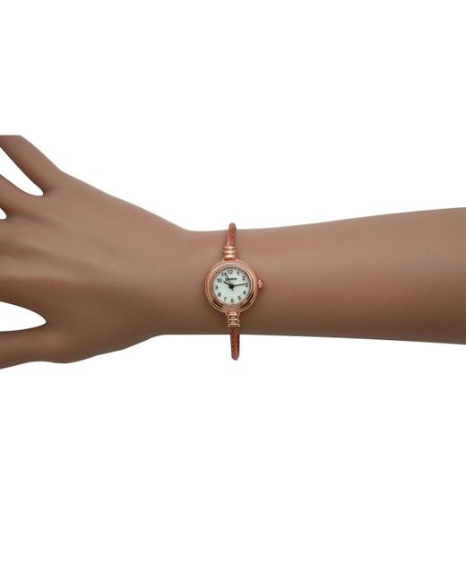 Olivia Pratt Brown Thin Swirl Delicate Bangle Watch