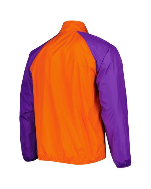 G-III 4Her by Carl Banks Orange Clemson Tigers Point Guard Raglan Half-zip Jacket for men