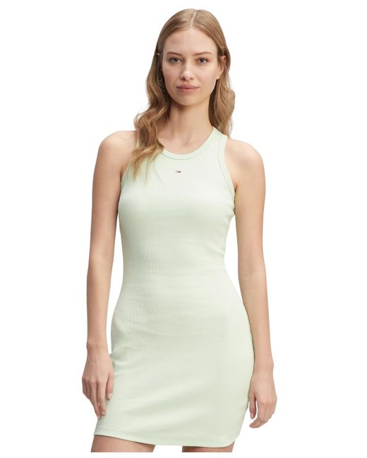 Tommy Hilfiger Green Essential Ribbed Bodycon Tank Dress
