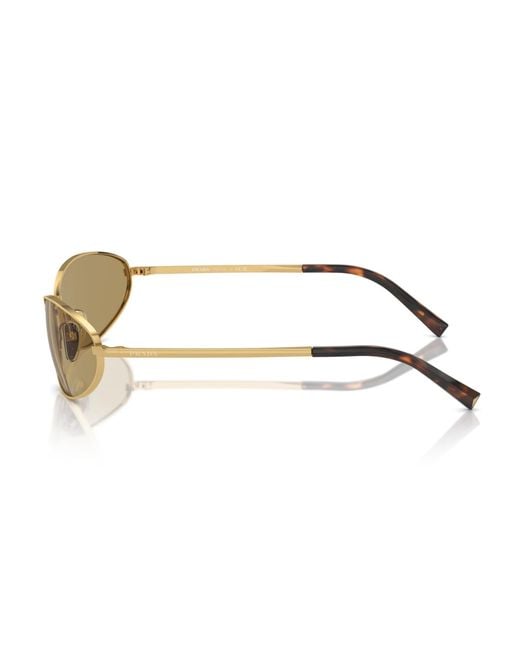 Prada Natural Signature Oval Sunglasses