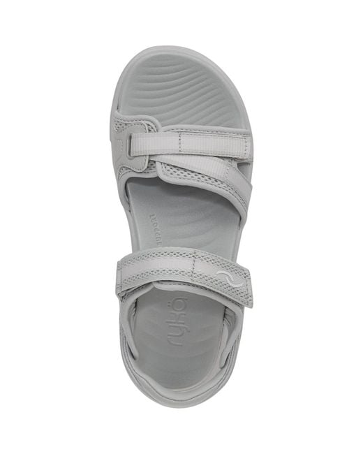 Ryka Gray Devotion Max Strappy Flat Sandals