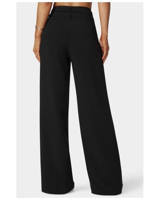 Bebe Blue High Waist Double Belted Palazzo Pant