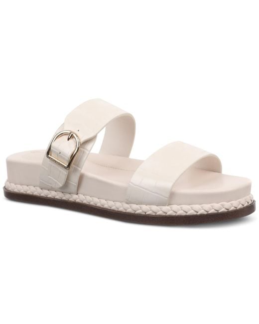 Giani Bernini White Gianaa Memory Foam Double Band Footbed Sandals