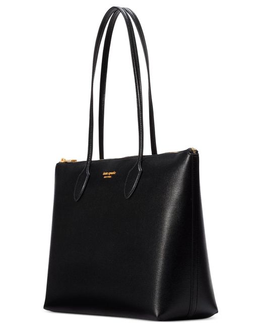 Kate Spade Bleecker Saffiano Leather Large Zip Top Tote in Black | Lyst