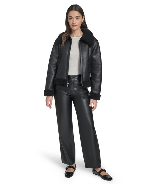 Levi's Black Regular Faux Shearling Aviator Jacket