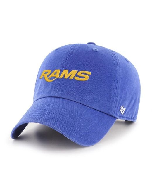 '47 Blue Los Angeles Rams Script Clean Up Adjustable Hat for men