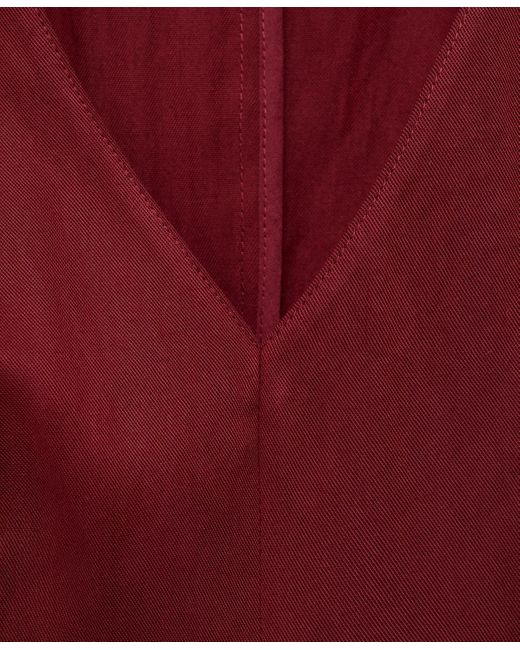 Mango Red Lyocell Peplum Top