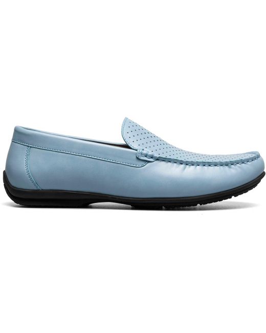 Stacy Adams Blue Conroy Perfed Slip On Shoe for men
