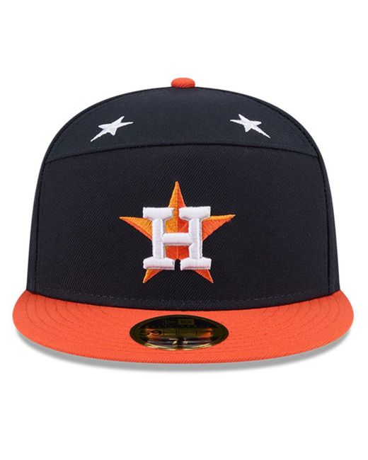 KTZ Blue Navy/orange Houston Astros 2025 Mlb All-star Game Side Patch 59fifty Fitted Hat for men