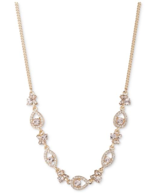 Givenchy Metallic Gold-tone Crystal Frontal Necklace
