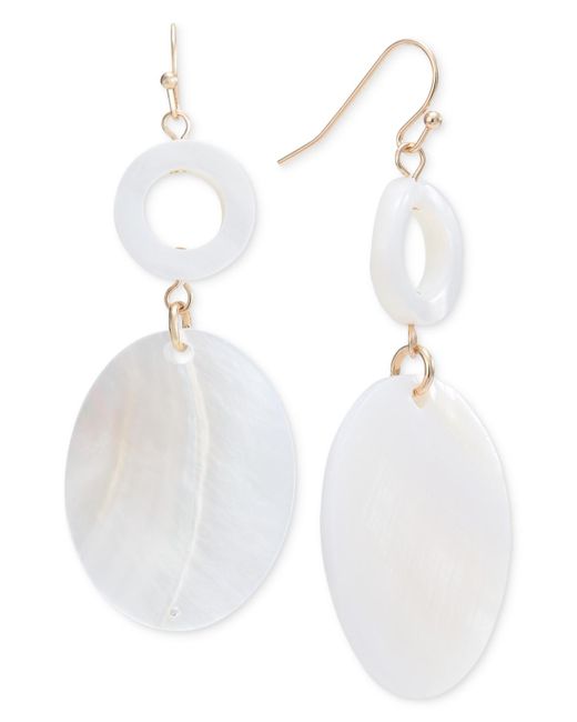 Style & Co. White Gold-tone Rivershell Statement Earrings