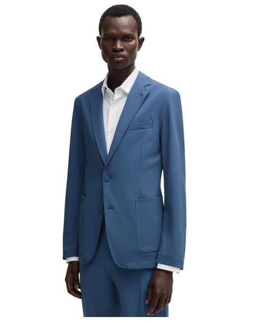 Boss Blue Boss By Stretch Softshell Slim-fit Suit Blazer