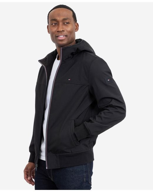 Tommy Hilfiger Blue Hooded Softshell Jacket for men