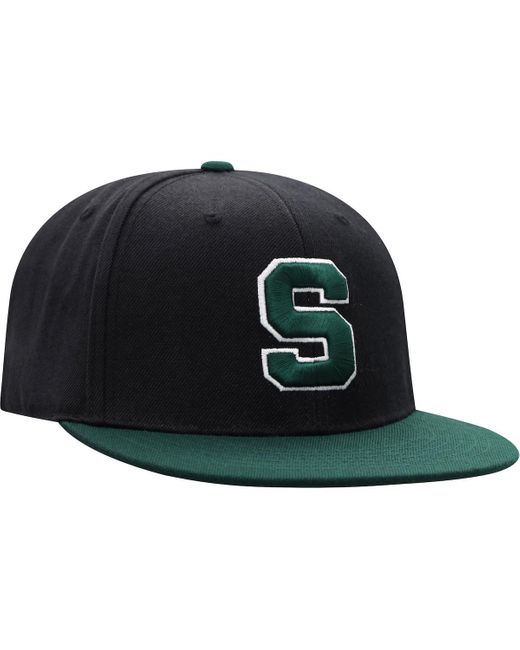 Top Of The World Black And Green Michigan State Spartans Team Color Two-tone Fitted Hat for men