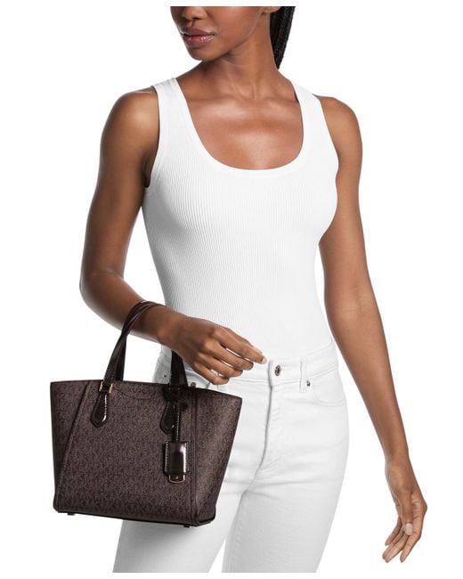 Michael Kors Brown Taryn Convertible Tote Crossbody Handbag