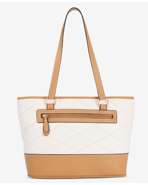 Giani Bernini White Large Quilted Tulip Tote
