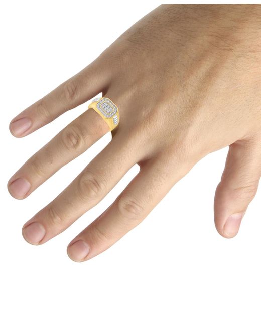 Macy's Metallic Diamond Octagon Cluster Ring (1/2 Ct. T.w. for men