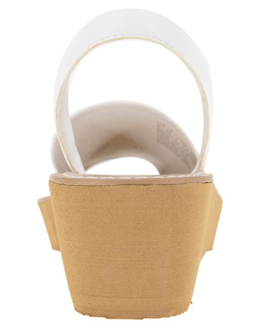 Kenneth Cole White Fine Glass Wedge Sandals
