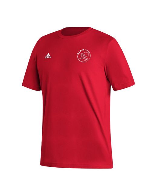 Adidas Red Manchester United Crest T-shirt for men