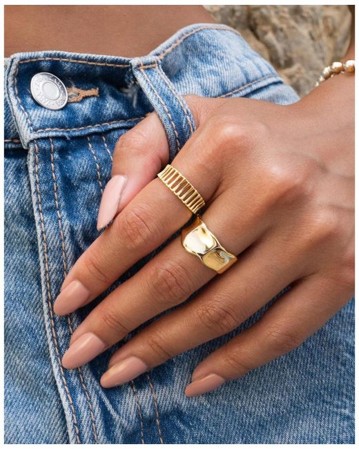 Zoe Lev Natural Large Hammered Ring