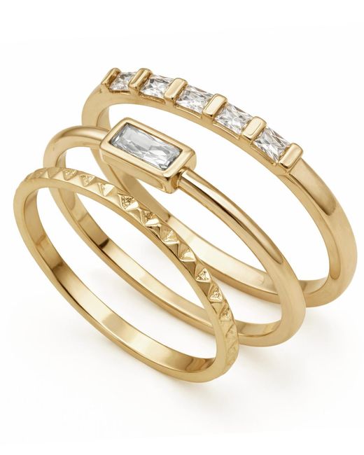 And Now This Metallic Cubic Zirconia Stack Ring