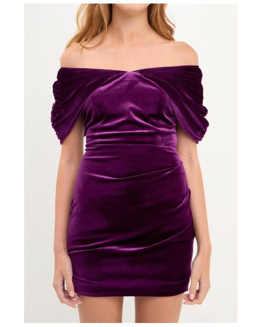 Endless Rose Purple Velvet Mini Dress