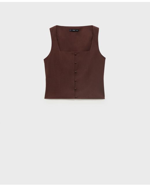 Mango Red Buttons Cotton Top