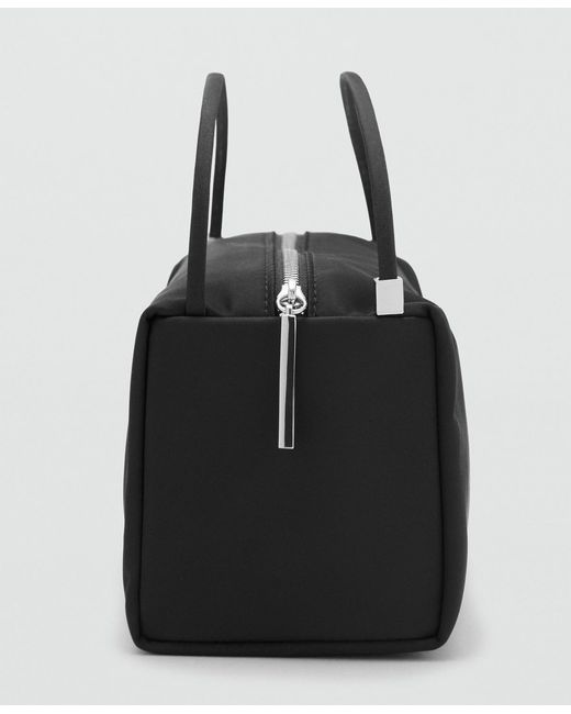 Mango Black Double Straps Nylon Handbag