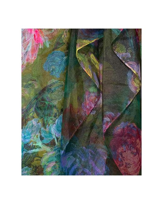 Xscape Printed One-shoulder Long Dress in Green | Lyst