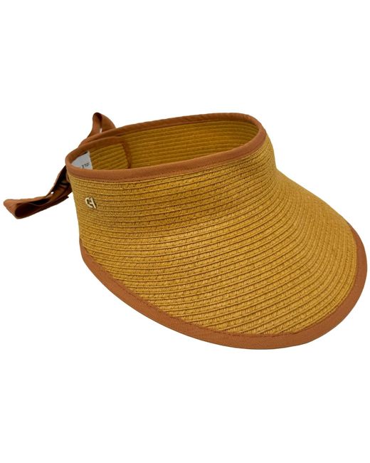 Cole Haan Natural Packable Straw Visor Hat