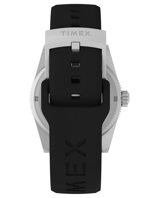 Timex Black Analog Rubber Strap Watch for men