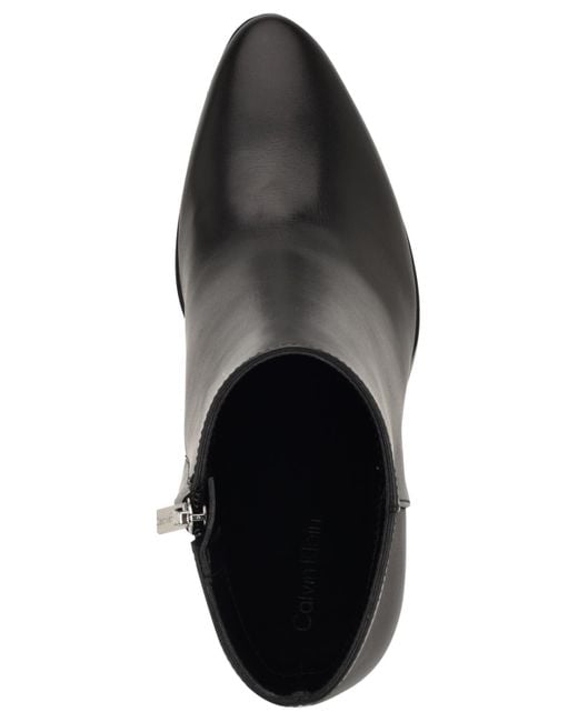 Calvin Klein Black Dezzi High Block Heel Booties