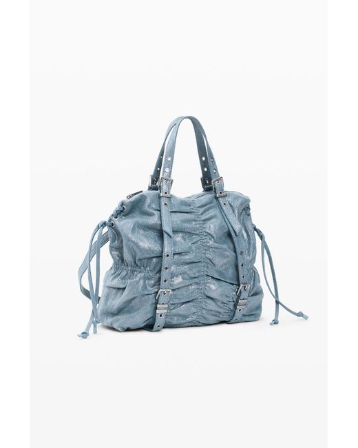 Desigual Blue Medium Ruched Denim Backpack