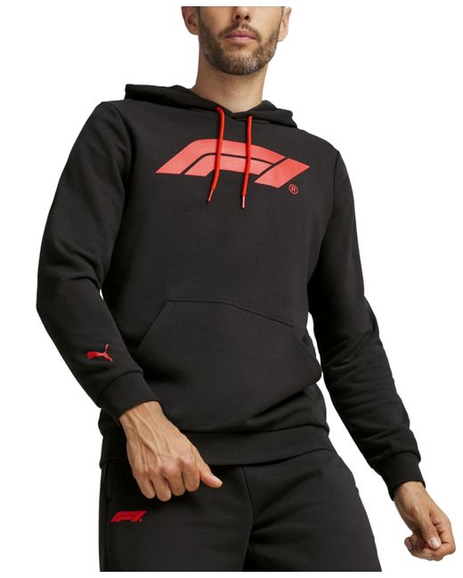 PUMA Black Regular-fit F1 Logo-print Hoodie for men