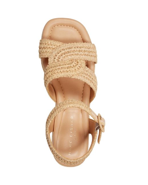Marc Fisher Metallic Payley Woven High Platform Wedge Sandals