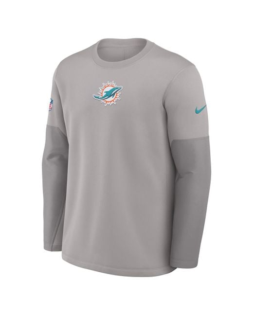 Nike Gray Miami Dolphins Sideline Scripted To Win Performance Long Sleeve T-shirt for men
