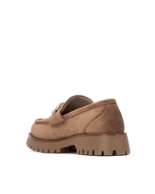 Xti Brown Suede Loafers By