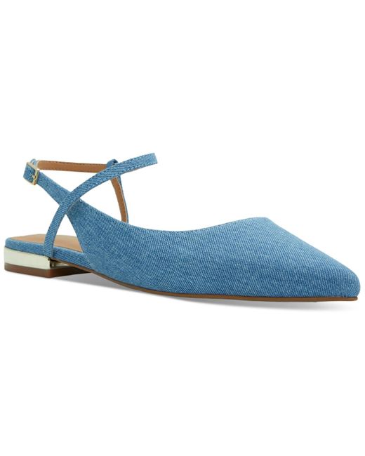 ALDO Blue Sarine Strappy Pointed Toe Flats