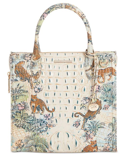 Brahmin Caroline Melbourne Embossed Leather Satchel Lyst