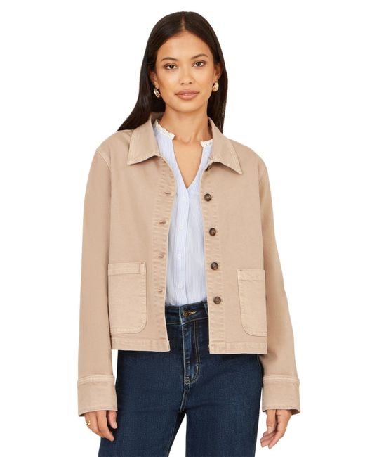 Yumi' Natural Canvas Patch Pocket Jacket