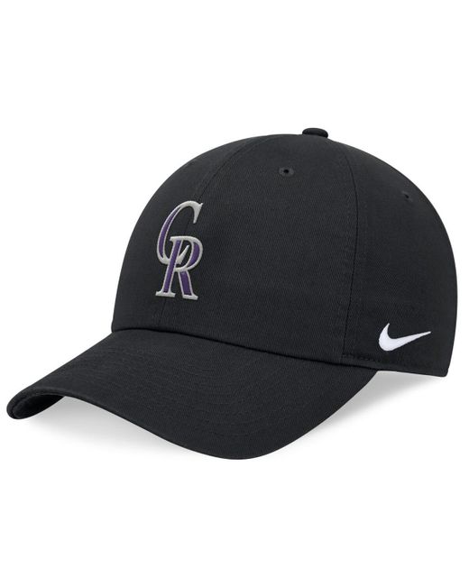 Nike Black Colorado Rockies Evergreen Club Adjustable Hat for men