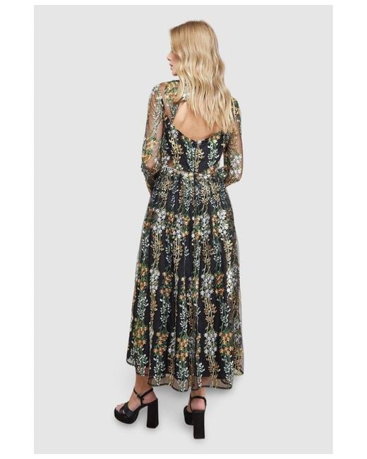 Oasis White Open Back Long Sleeve Midi Dress