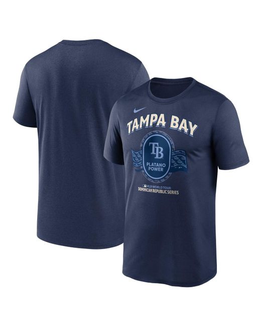 Nike Blue Tampa Bay Rays Dominican Republic Series Legend T-shirt for men