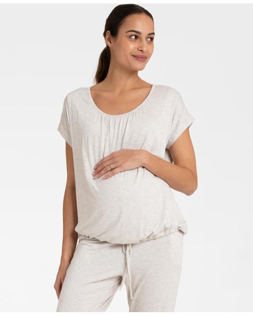 Seraphine White Ultra-soft Maternity Nursing Loungewear Set