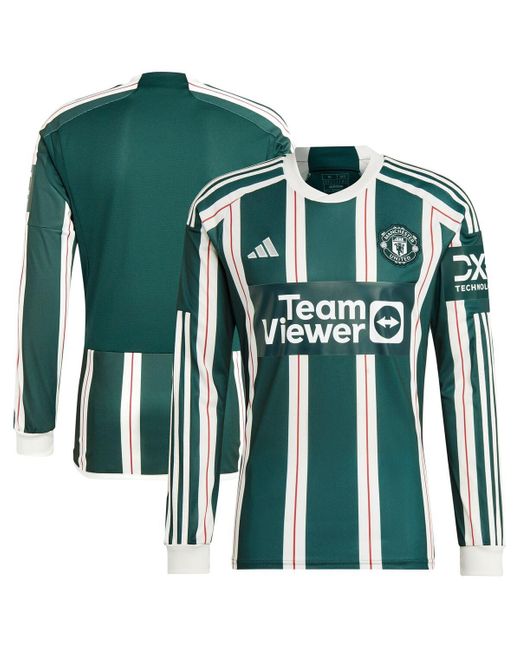 Adidas Green Manchester United 2023/24 Away Long Sleeve Replica Jersey for men