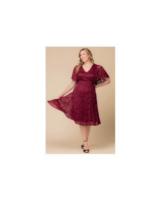 kiyonna red dress Luna Lace Dress