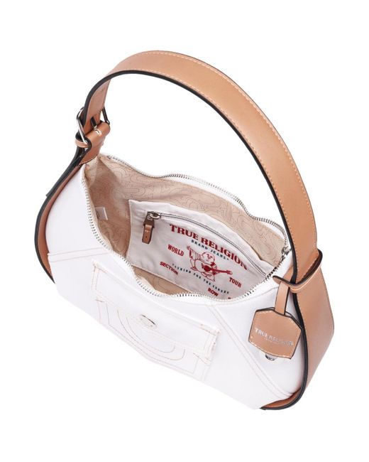 True Religion White Horseshoe Pocket Medium Hobo