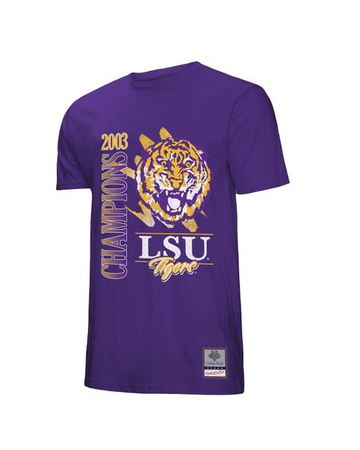 Mitchell & Ness Purple Lsu Tigers Retro Brush Mineral Wash T-shirt for men