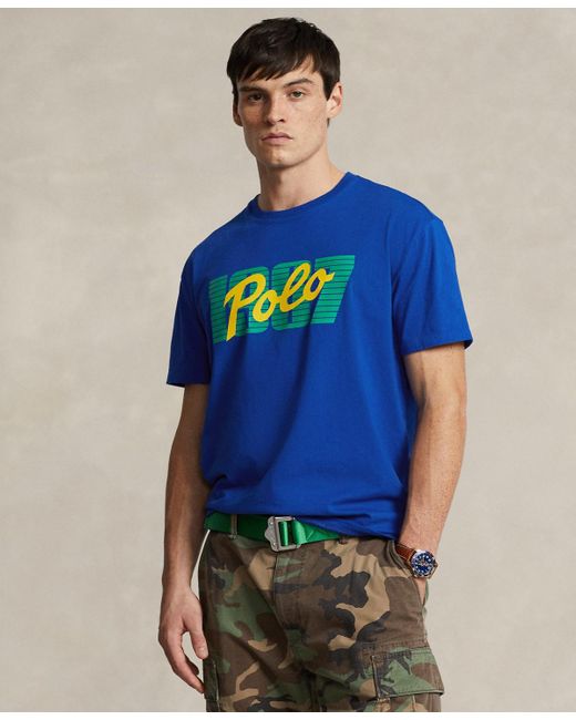 Polo Ralph Lauren Blue Classic-fit Logo Jersey T-shirt for men