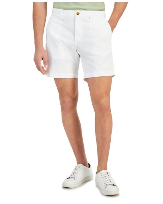 Michael Kors White Slim-fit Stretch Herringbone Twill 7" Shorts for men
